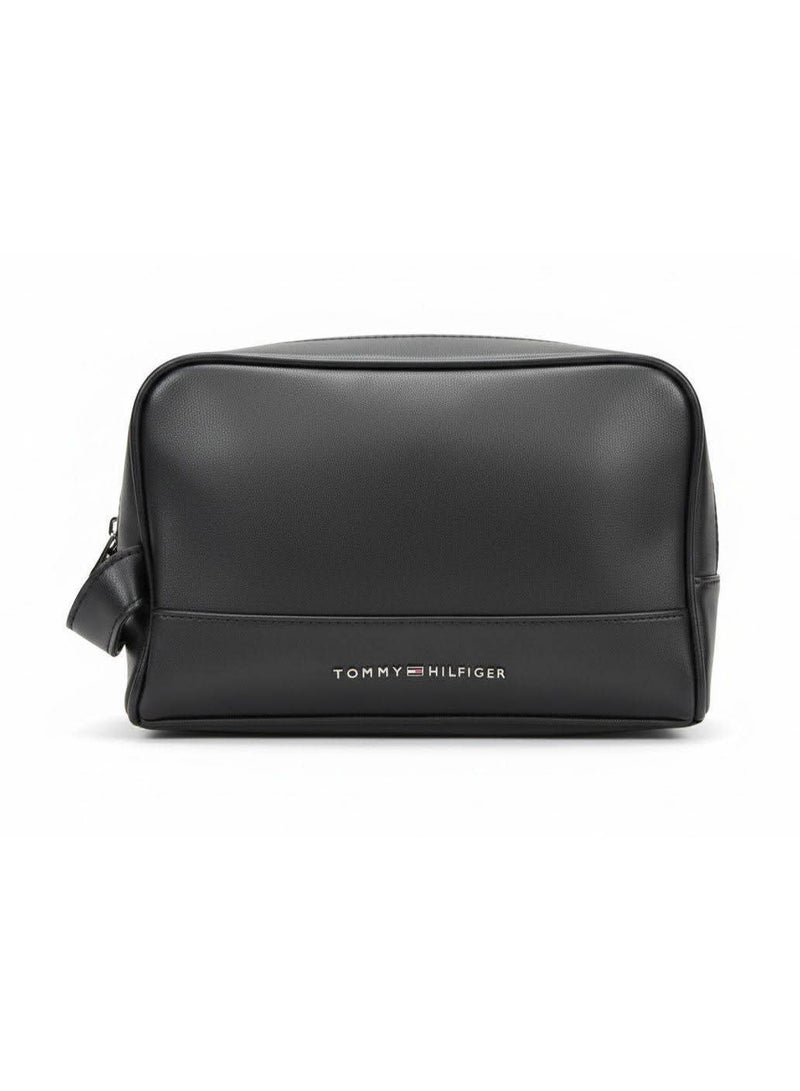 Hilfiger Denim Tommy Hilfiger Men's Essential Pebbled Texture Washbag – Black - Image 1
